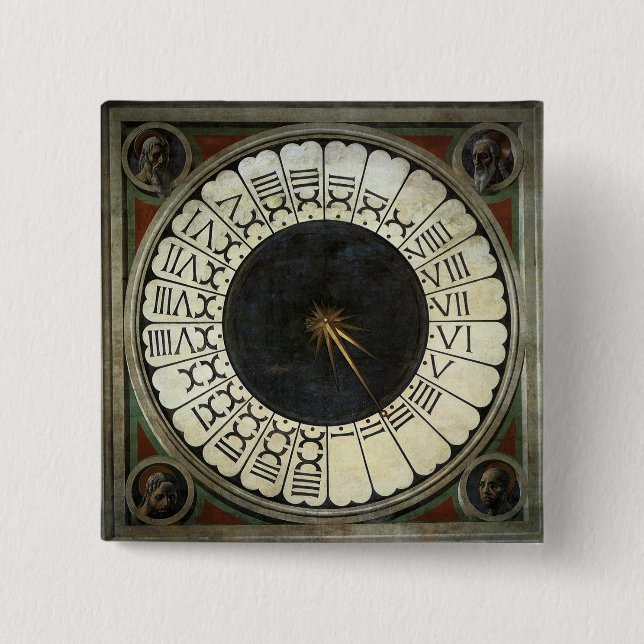 Clock in the Duomo by Paolo Uccello Button (Front)