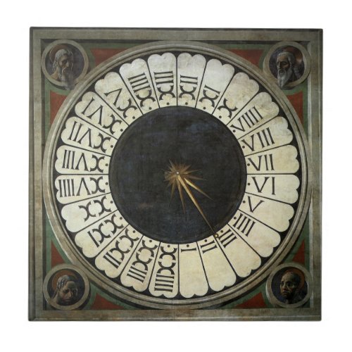Clock in the Duomo by Paolo Uccello Ceramic Tile