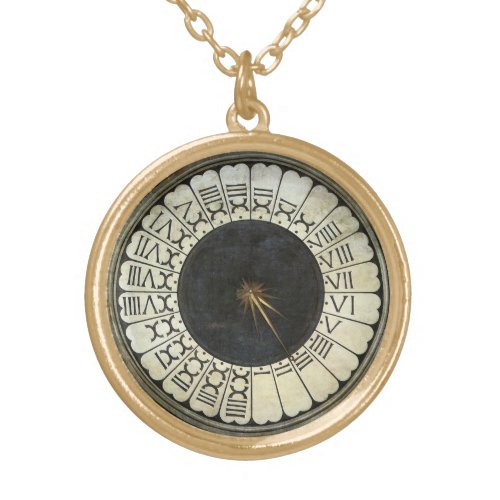 Clock in the Duomo by Paolo Uccello Gold Plated Necklace
