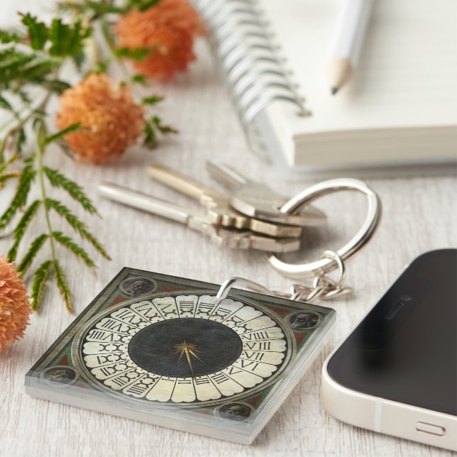 Clock in the Duomo by Paolo Uccello Keychain (Front Right)