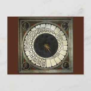 Clock in the Duomo by Paolo Uccello Postcard