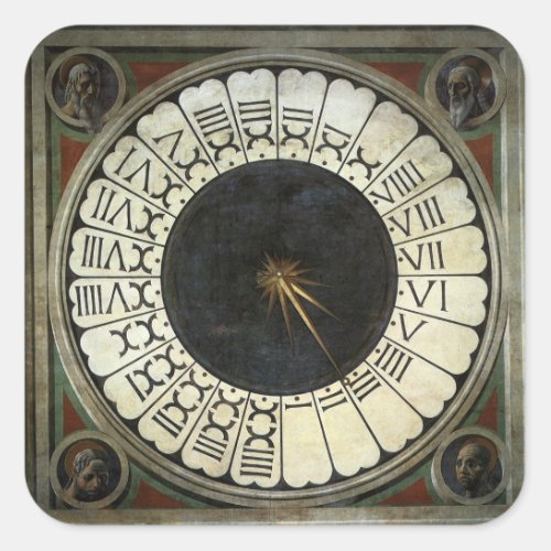 Clock in the Duomo by Paolo Uccello Square Sticker