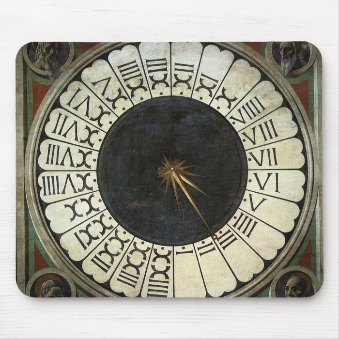 Clock in the Duomo by Uccello, Renaissance Art Mouse Pads