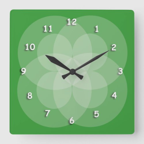 Clock _ Intersecting Circles with White Numerals