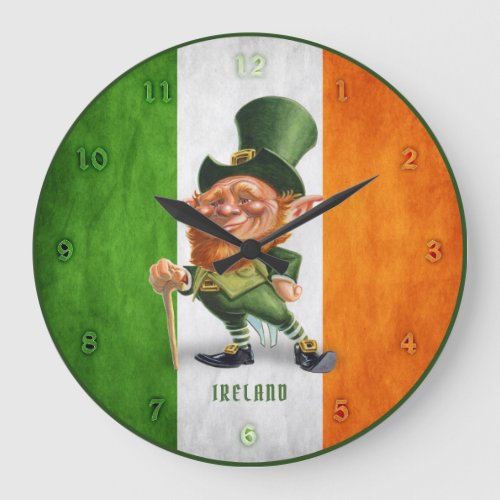 CLOCK _ IRISH FLAG LEPRECHAUN