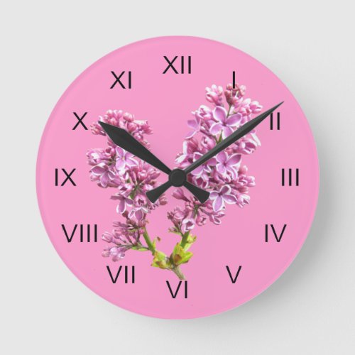 Clock _ Lilac Blossoms