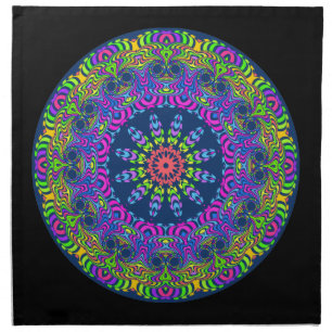 Clock Mandala - neon 2 Napkin