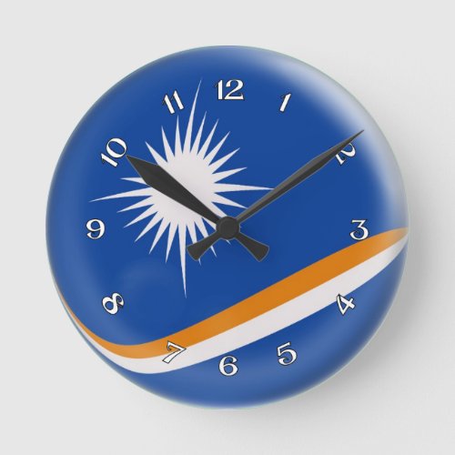 Clock Marshall Island flag Bubble Design