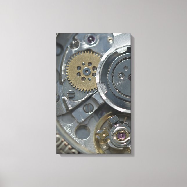 Clock mechanism canvas print (Front)