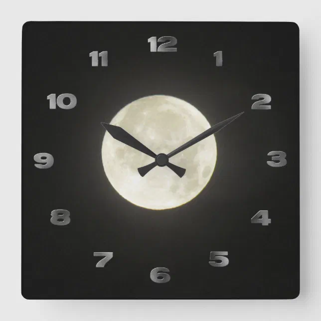 Clock - Moon with Arabic Numbers | Zazzle