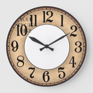 clock of personalizable wall bottom beig