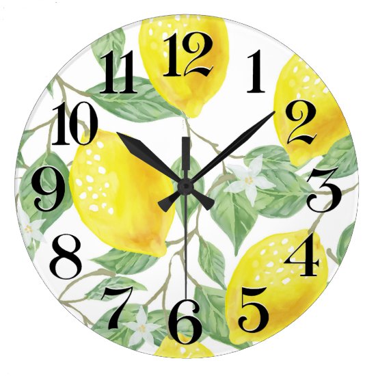 clock of wall lemons to the watercolor