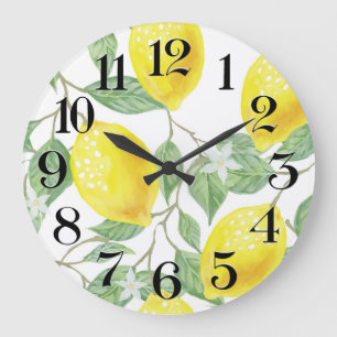clock of wall lemons to the watercolor