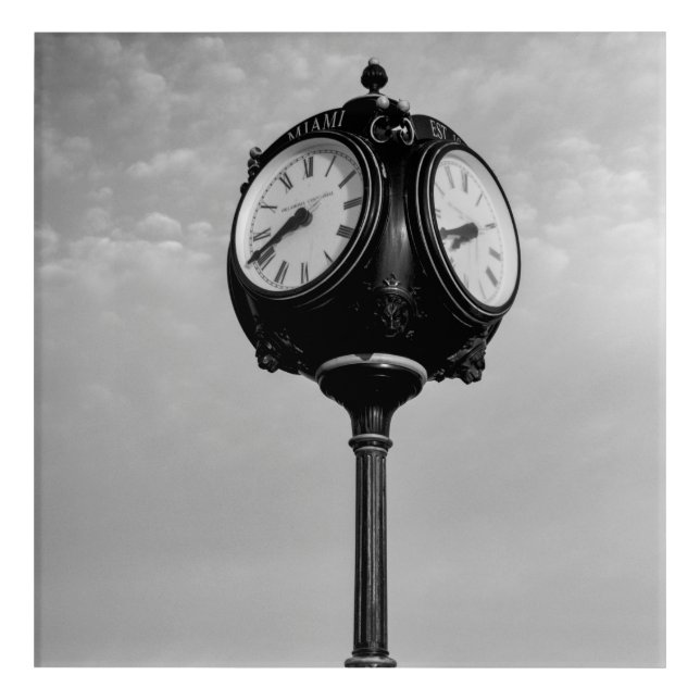 Clock on Route 66  Acrylic Print (Front)