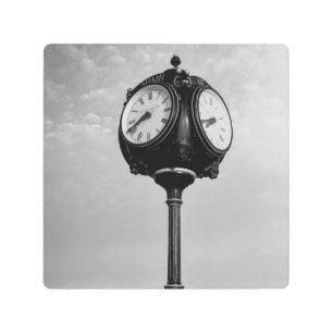 Clock on Route 66 Metal Print