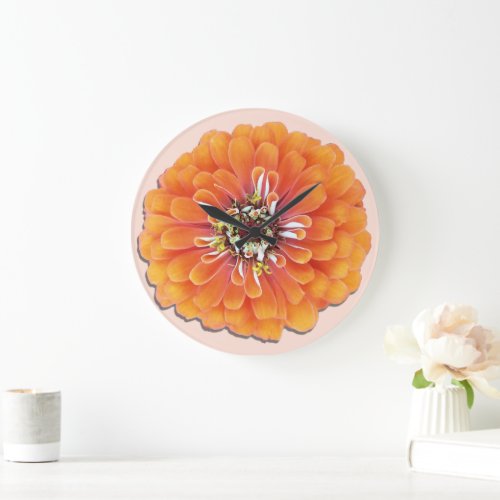 Clock _ Orange Zinnia