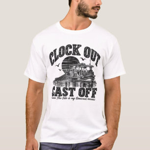 Clock Out Cast Off   Black Ink T-Shirt