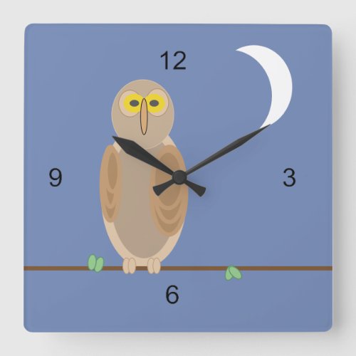 Clock _ Owl and Moon
