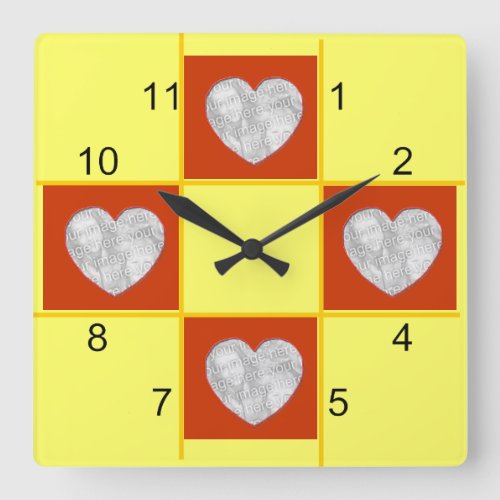 Clock _ Patchwork red heart
