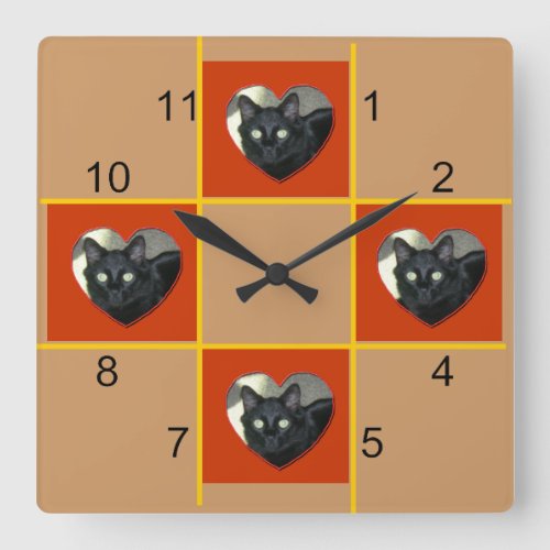 Clock _ Pet patchwork red heart