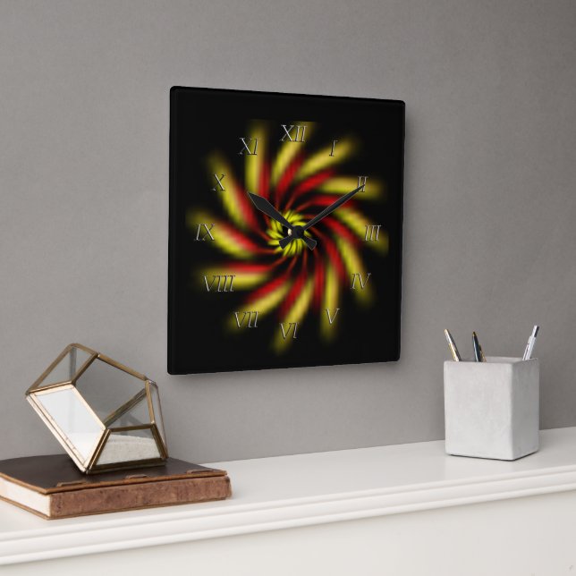 Clock - Pinwheel on Black (Office)