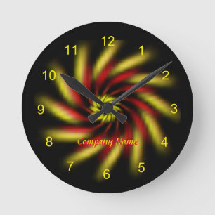 Clock - Pinwheel with Yellow Numerals