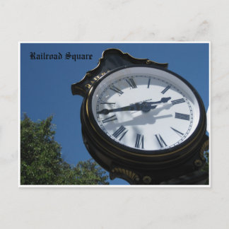 Clock Railroad Sq. Postcard