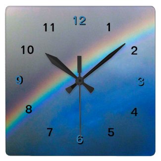 Clock - Rainbow in Stormy Sky