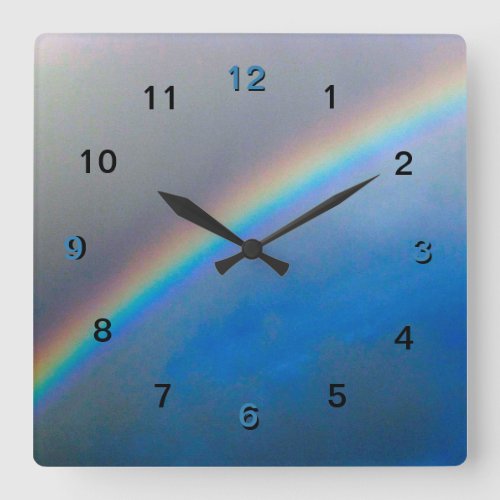 Clock _ Rainbow in Stormy Sky