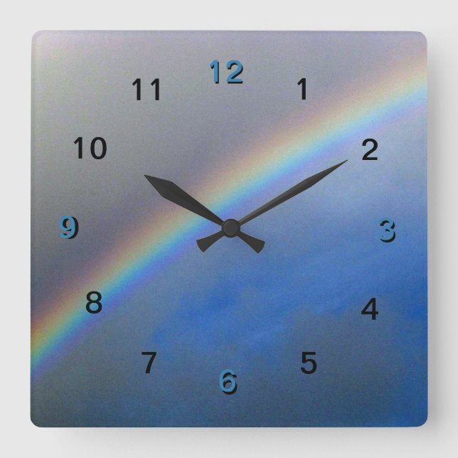 Clock - Rainbow in Stormy Sky (Front)