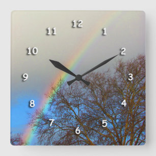 Clock - Rainbow Over Tree