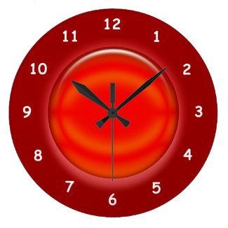 Clock - Red 3D Disk