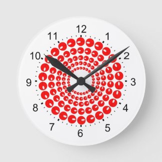Clock - Red Concentric Circles of Beads