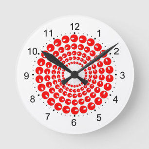 Clock - Red Concentric Circles of Beads
