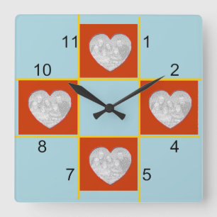 Clock - Red Heart Frames