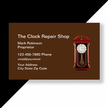Clock Repair Shop Business Card by Luckyturtle at Zazzle