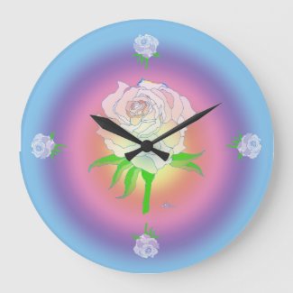 Clock - Rose and Rainbow