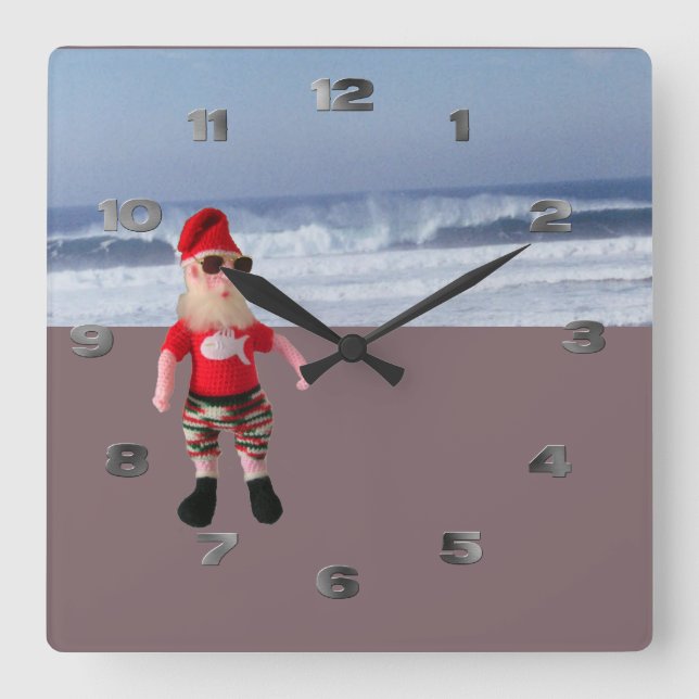 Clock - Santa at the Beach (Front)