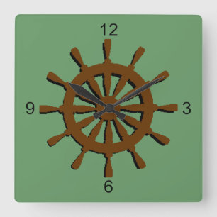 Clock - Ship Helm (brown)