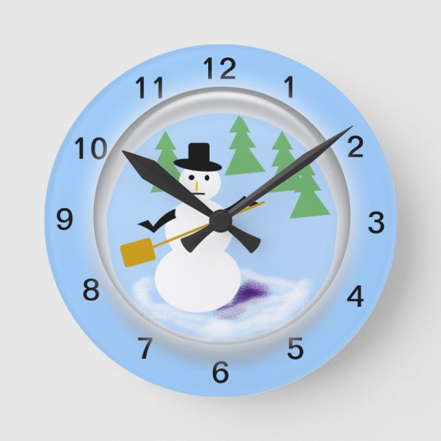 Clock - Snowman in Globe (Front)