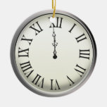 Clock Strikes Midnight New Year&#39;s Eve Ceramic Ornament at Zazzle