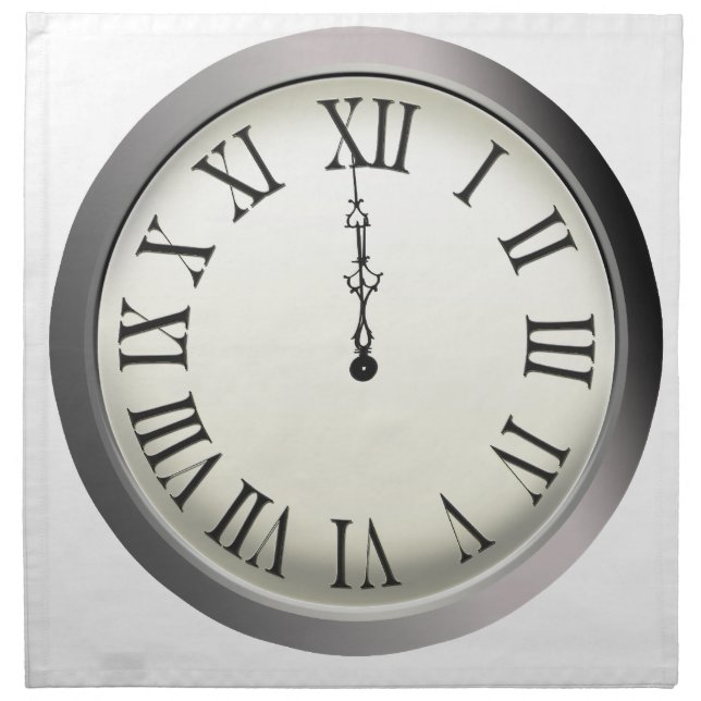 Clock Strikes Midnight New Year's Eve Napkin (Front)