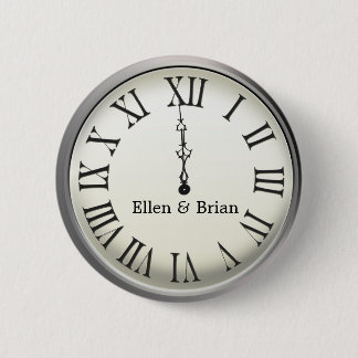 Clock Strikes Midnight New Year's Eve Pinback Button