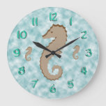 Clock - Stylized Seahorses