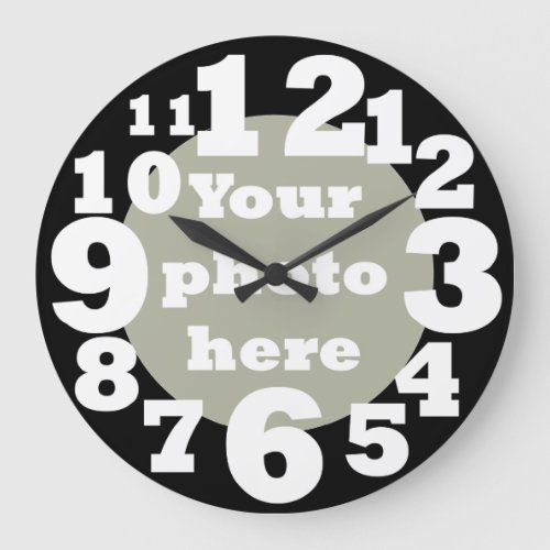 Clock template with large numbers