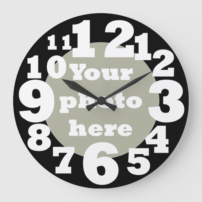 Clock template with large numbers (Front)
