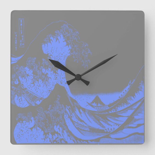 Clock The Great Wave Blue & Gray (Front)