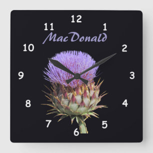 Clock - Thistle with Name