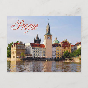 Clock Tower by the Vltava river, Prague Postcard