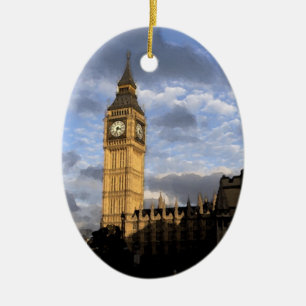 Clock Tower Ceramic Ornament